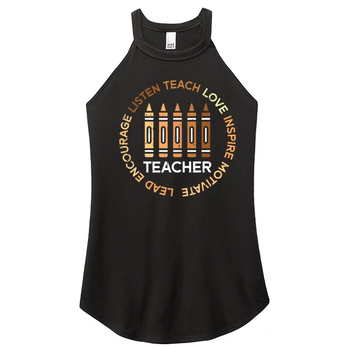 Black History Teacher Teach Love African American Women Women’s Perfect Tri Rocker Tank