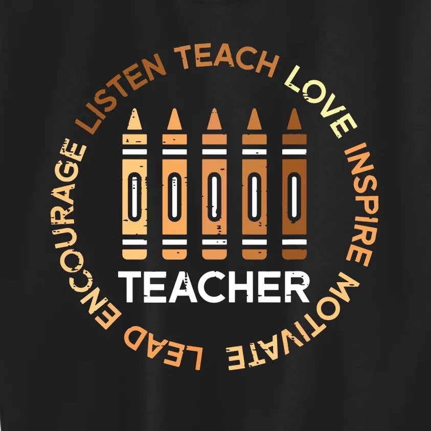 Black History Teacher Teach Love African American Women Kids Sweatshirt