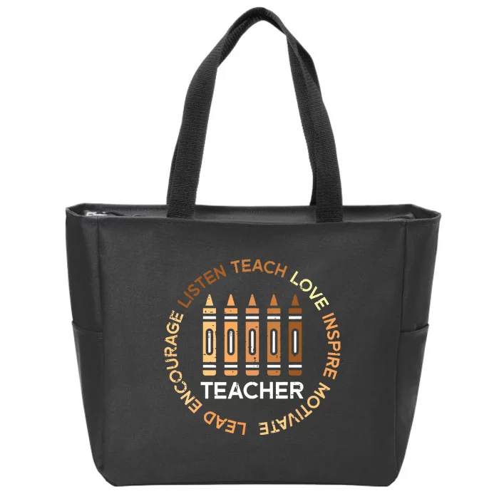 Black History Teacher Teach Love African American Women Zip Tote Bag