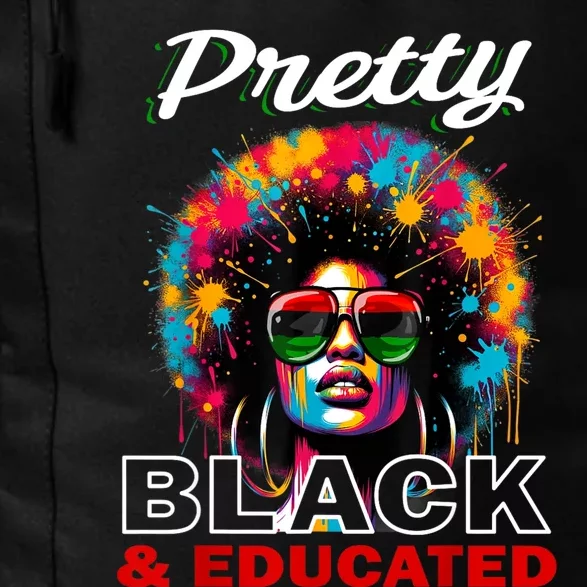 Black History T Shirts For Women Pretty Black And Educated Daily Commute Backpack