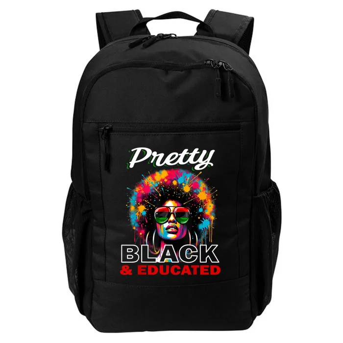 Black History T Shirts For Women Pretty Black And Educated Daily Commute Backpack