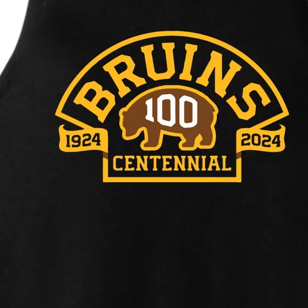 Bruins Hockey Team 100th Season Hockey 2024 Ladies Tri-Blend Wicking Tank