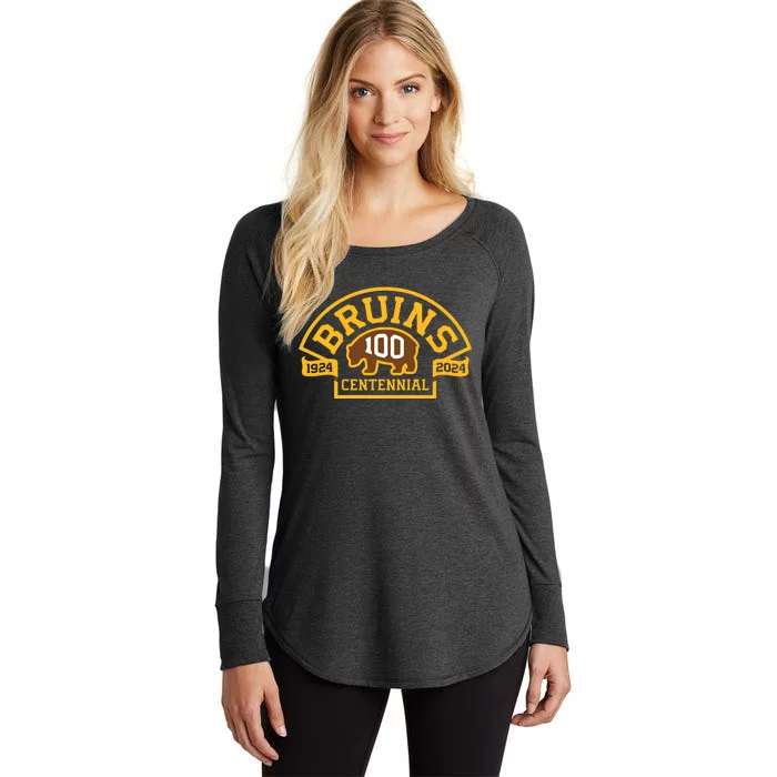 Bruins Hockey Team 100th Season Hockey 2024 Women's Perfect Tri Tunic Long Sleeve Shirt