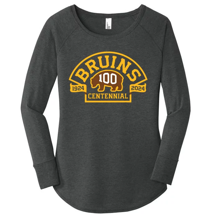 Bruins Hockey Team 100th Season Hockey 2024 Women's Perfect Tri Tunic Long Sleeve Shirt