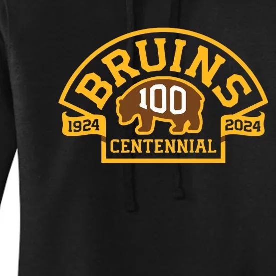 Bruins Hockey Team 100th Season Hockey 2024 Women's Pullover Hoodie