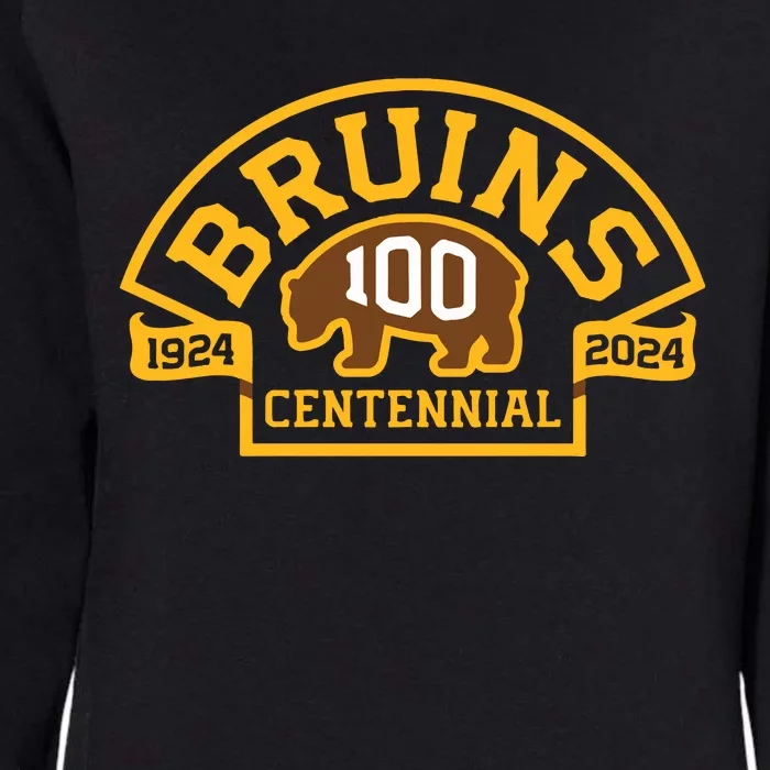 Bruins Hockey Team 100th Season Hockey 2024 Womens California Wash Sweatshirt