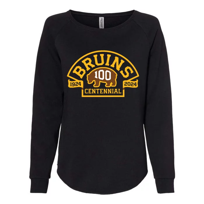 Bruins Hockey Team 100th Season Hockey 2024 Womens California Wash Sweatshirt