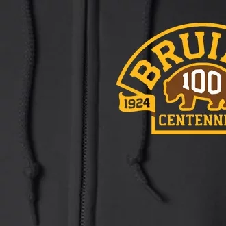 Bruins Hockey Team 100th Season Hockey 2024 Full Zip Hoodie