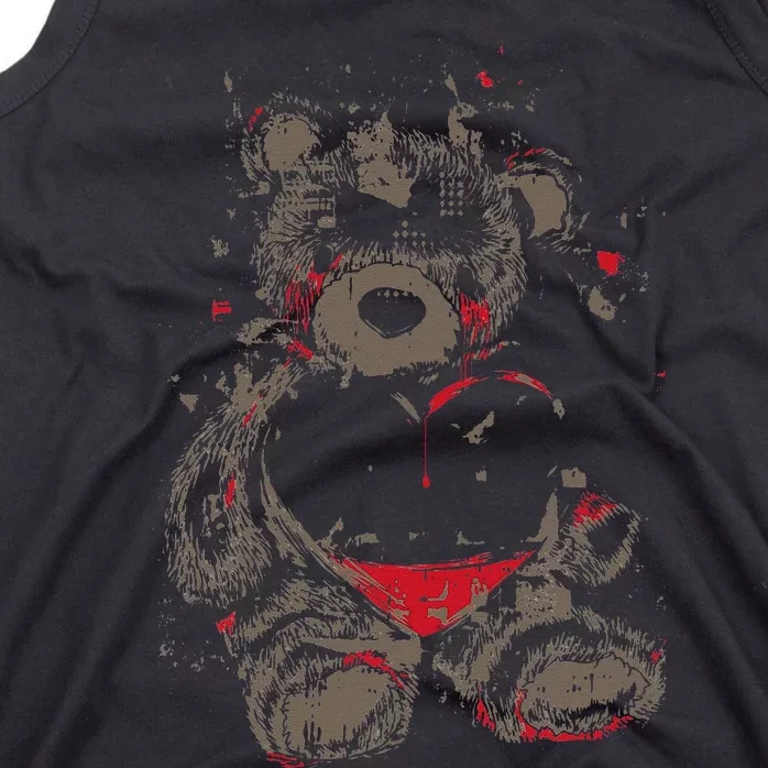 Broken Hearted Teddy Bear Costume Cool Easy Halloween Gift Tank Top