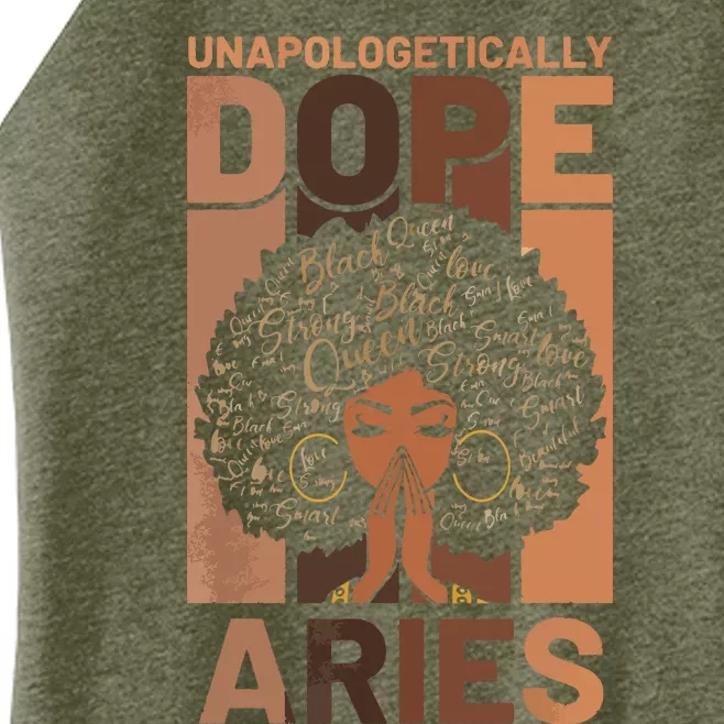 Black History Unapologetically Dope Aries Melanin Horoscope Women’s Perfect Tri Rocker Tank