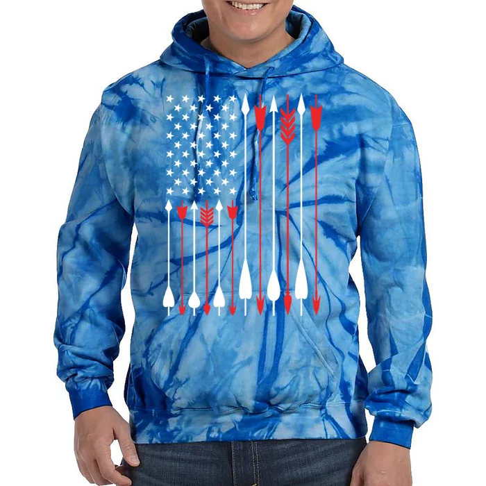 Bow Hunting Usa American Flag Archery Cute Gift Bow Hunter Tie Dye Hoodie