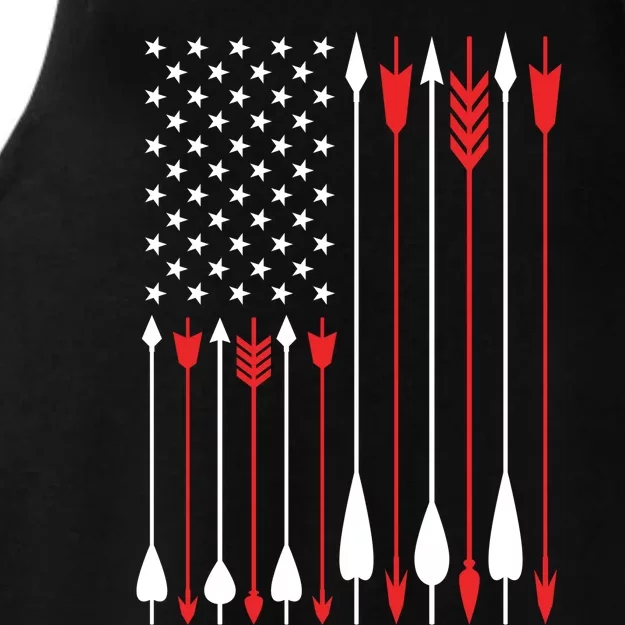 Bow Hunting USA American Flag Archery Hoodie Bow Hunter Ladies Tri-Blend Wicking Tank