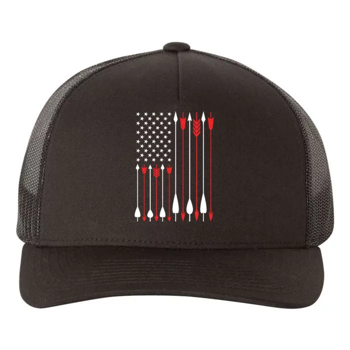 Bow Hunting USA American Flag Archery Hoodie Bow Hunter Yupoong Adult 5-Panel Trucker Hat