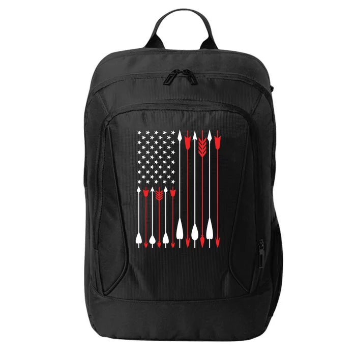 Bow Hunting USA American Flag Archery Hoodie Bow Hunter City Backpack