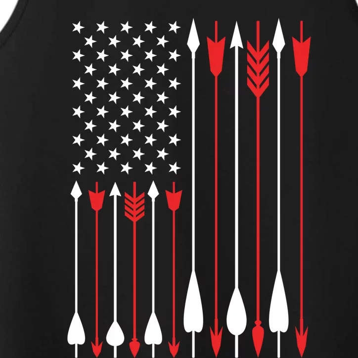 Bow Hunting USA American Flag Archery Hoodie Bow Hunter Performance Tank