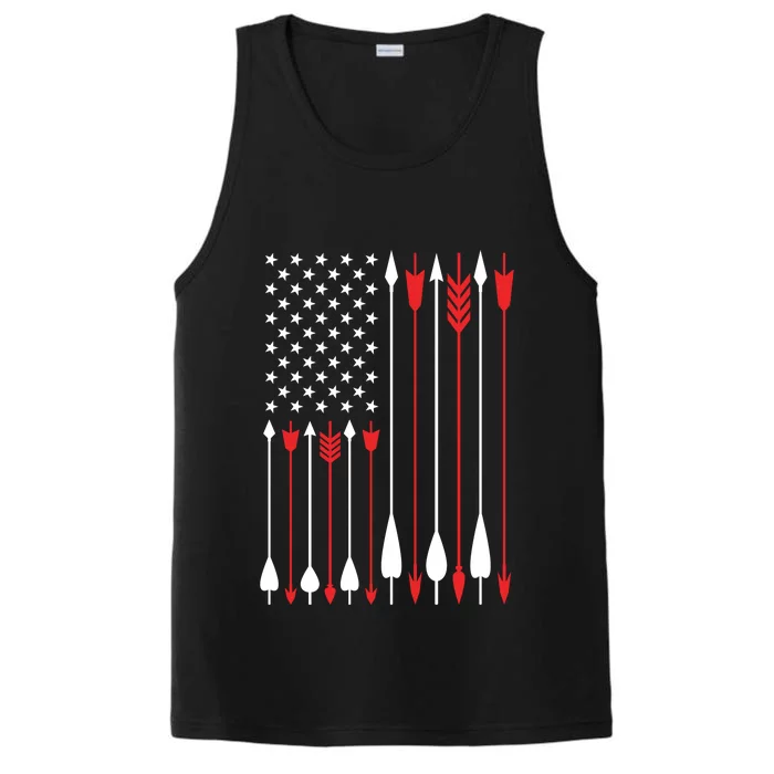 Bow Hunting USA American Flag Archery Hoodie Bow Hunter Performance Tank