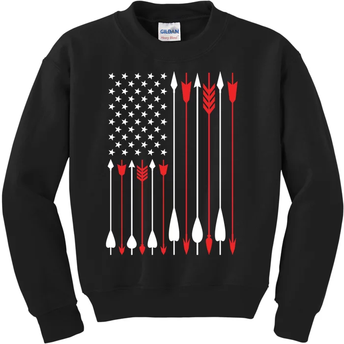 Bow Hunting USA American Flag Archery Hoodie Bow Hunter Kids Sweatshirt