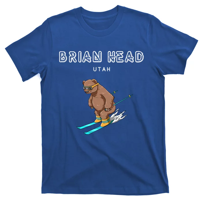 Brian Head Utah Funny Ski Grizzly Bear Funny Gift T-Shirt