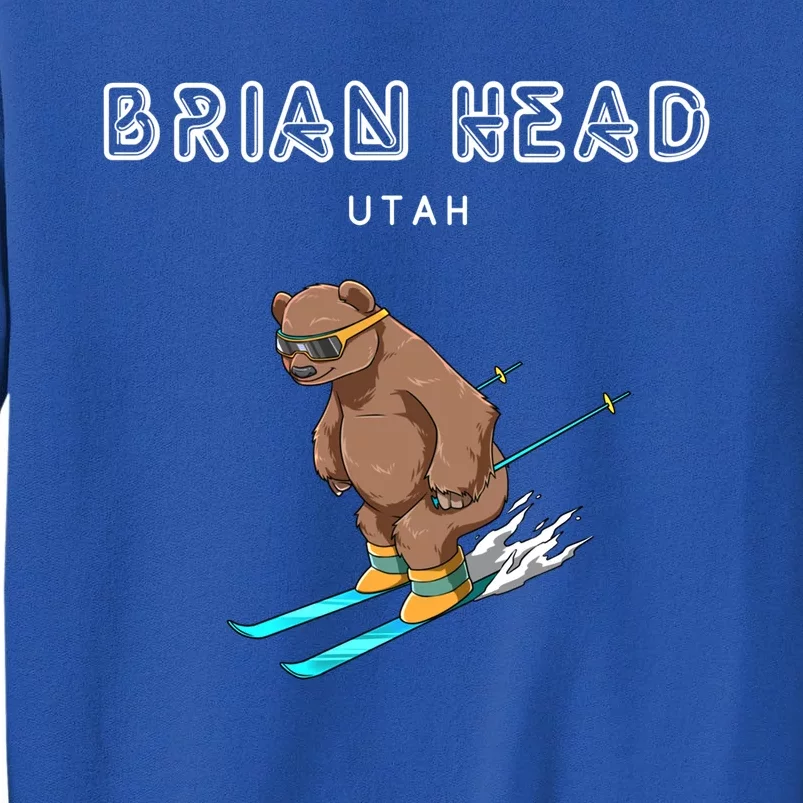 Brian Head Utah Funny Ski Grizzly Bear Funny Gift Tall Sweatshirt