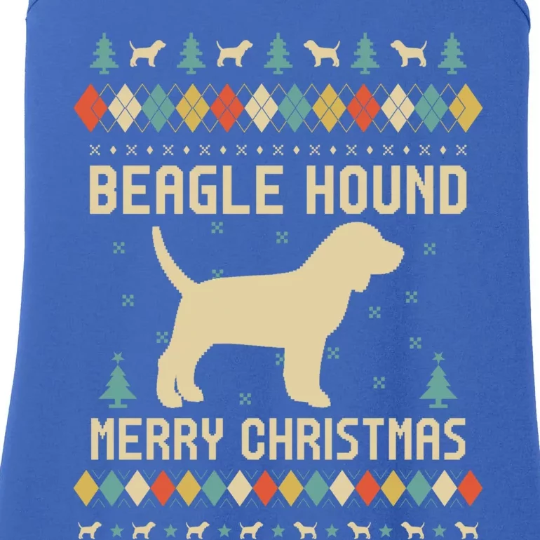 Beagle Hound Ugly Christmas Sweater Vinatge Retro Gift Ladies Essential Tank