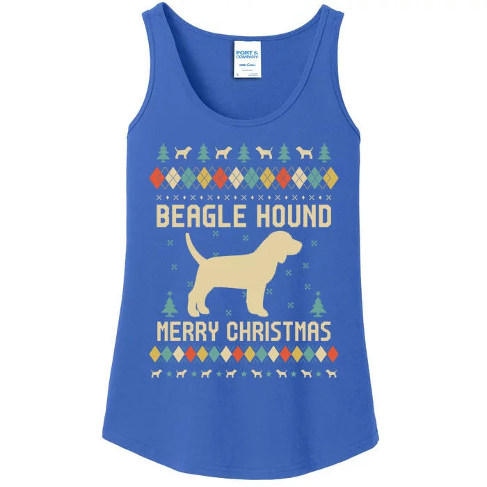 Beagle Hound Ugly Christmas Sweater Vinatge Retro Gift Ladies Essential Tank