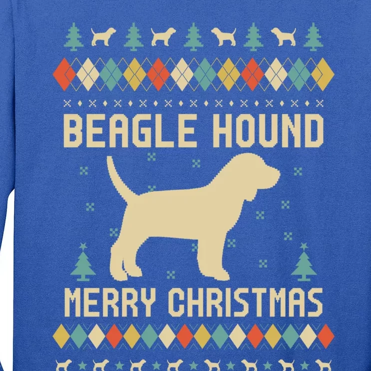 Beagle Hound Ugly Christmas Sweater Vinatge Retro Gift Tall Long Sleeve T-Shirt