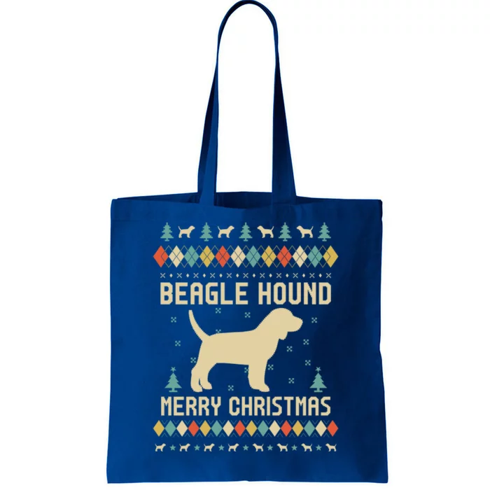 Beagle Hound Ugly Christmas Sweater Vinatge Retro Gift Tote Bag