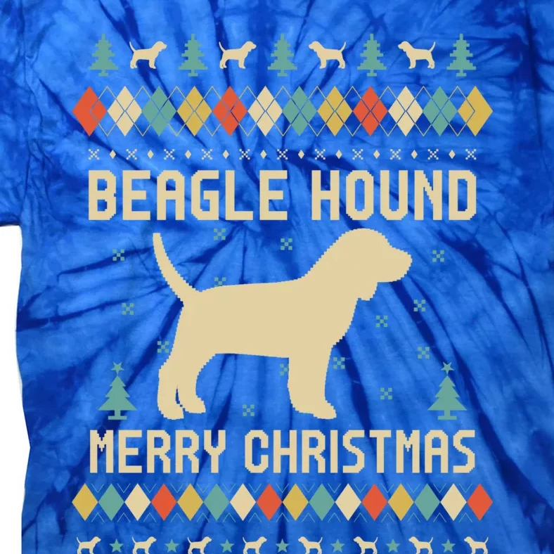 Beagle Hound Ugly Christmas Sweater Vinatge Retro Gift Tie-Dye T-Shirt