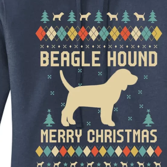 Beagle Hound Ugly Christmas Sweater Vinatge Retro Gift Women's Pullover Hoodie