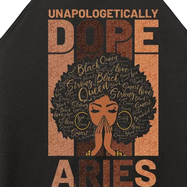 Black History Unapologetically Dope Aries Melanin Horoscope Women’s Perfect Tri Rocker Tank