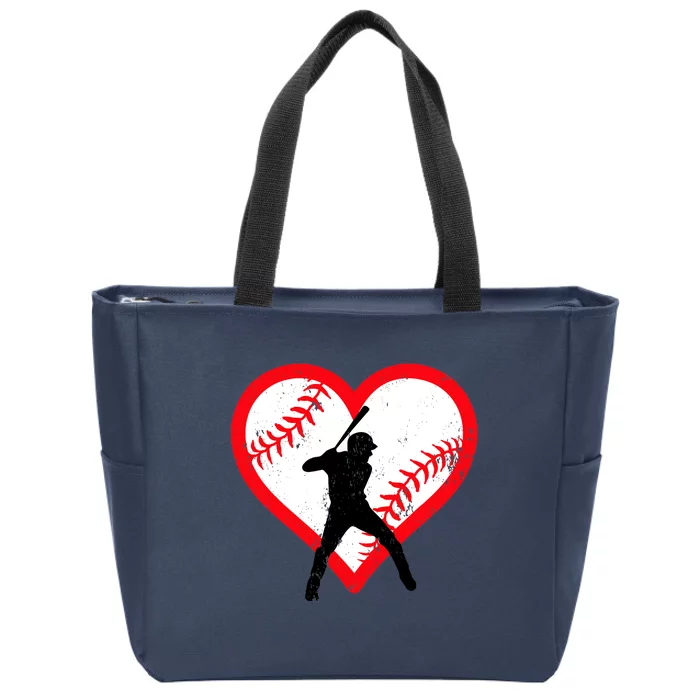 Baseball Heart Valentine's Day Gifts Teen Zip Tote Bag