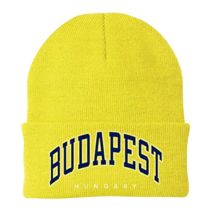 Budapest Hungary Varsity Style Knit Cap Winter Beanie