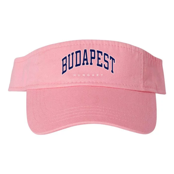 Budapest Hungary Varsity Style Valucap Bio-Washed Visor