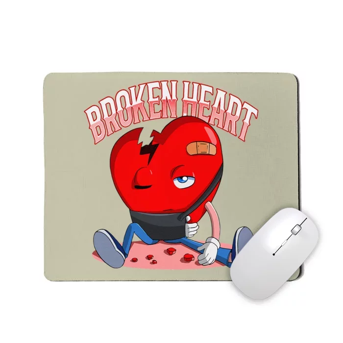 Broken Heart Valentine's Day Love Heartbroken Sad Break Up Mousepad