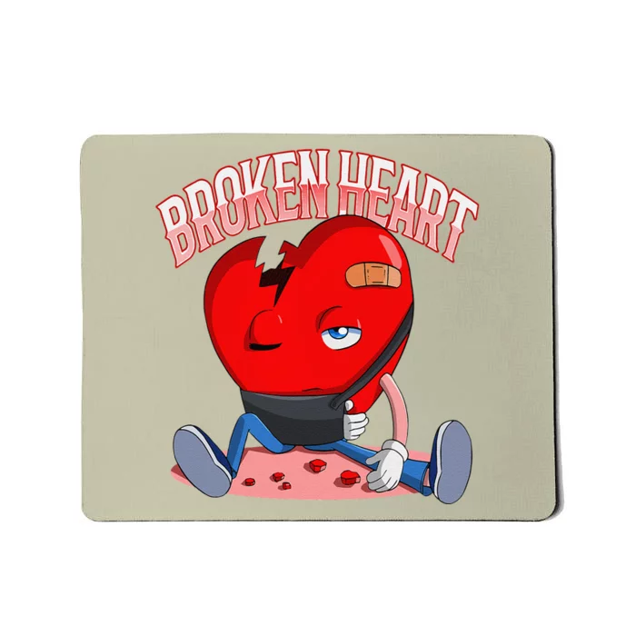 Broken Heart Valentine's Day Love Heartbroken Sad Break Up Mousepad