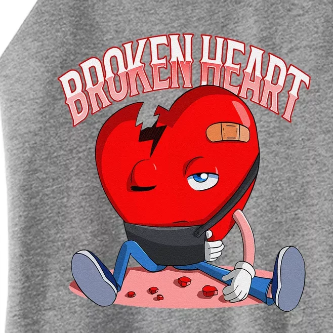 Broken Heart Valentine's Day Love Heartbroken Sad Break Up Women’s Perfect Tri Rocker Tank