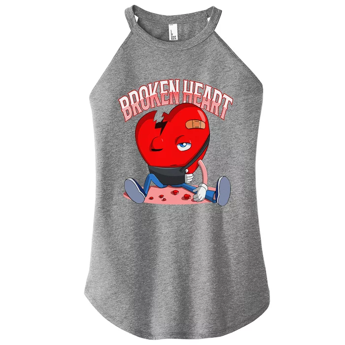 Broken Heart Valentine's Day Love Heartbroken Sad Break Up Women’s Perfect Tri Rocker Tank