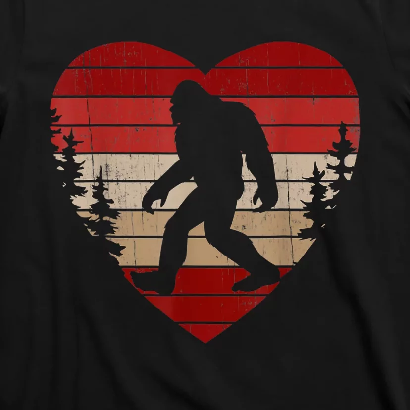 Bigfoot Heart Valentine's Day Kids Love Sasquatch T-Shirt