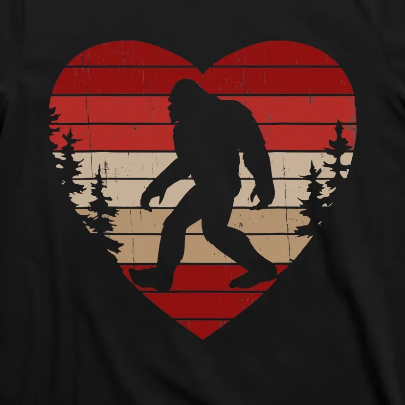 Bigfoot Heart Valentine's Day Love Sasquatch T-Shirt