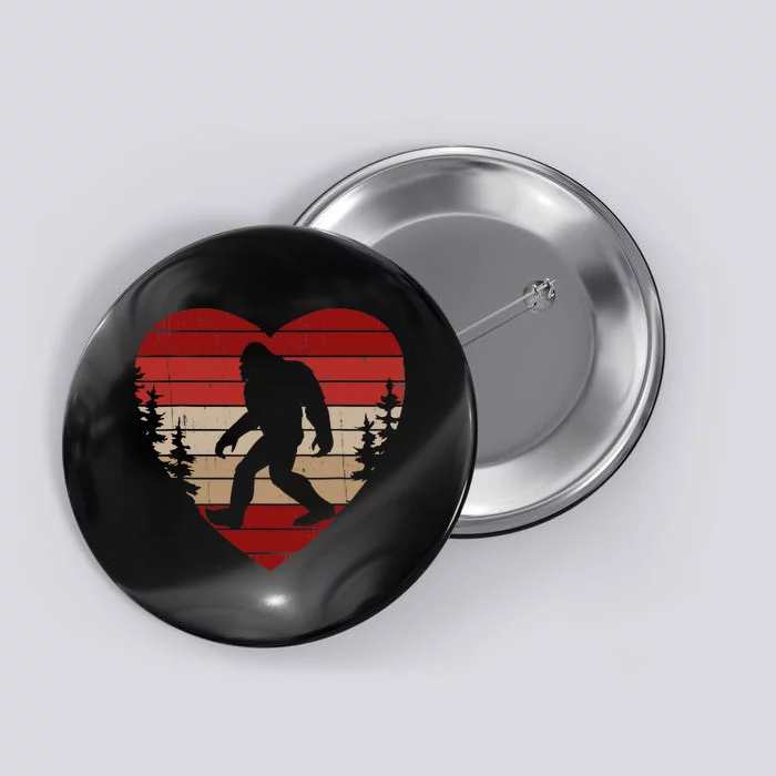 Bigfoot Heart Valentine's Day Love Sasquatch Button