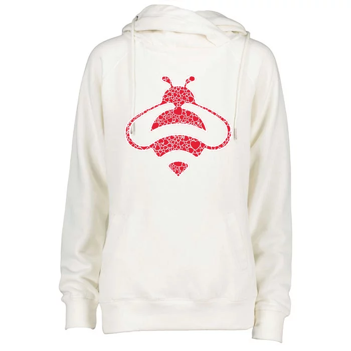 Bee Hearts Valentine's Day Wasp Ant Insect Lover Gift Meaningful Gift Womens Funnel Neck Pullover Hood