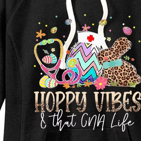 Bunny Hoppy Vibes & That CNA Life Easter Day Women's Fleece Hoodie