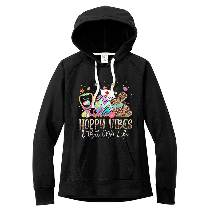 Bunny Hoppy Vibes & That CNA Life Easter Day Women's Fleece Hoodie