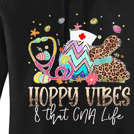 Bunny Hoppy Vibes & That CNA Life Easter Day Women's Pullover Hoodie