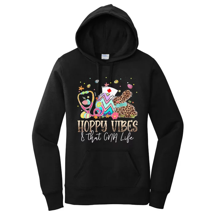 Bunny Hoppy Vibes & That CNA Life Easter Day Women's Pullover Hoodie