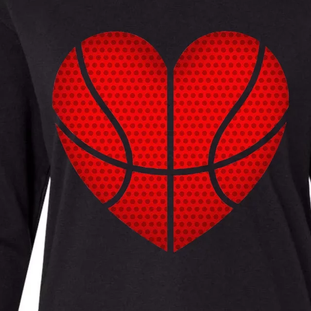 Basketball Heart Valentines Day Fors Sports Womens Cotton Relaxed Long Sleeve T-Shirt