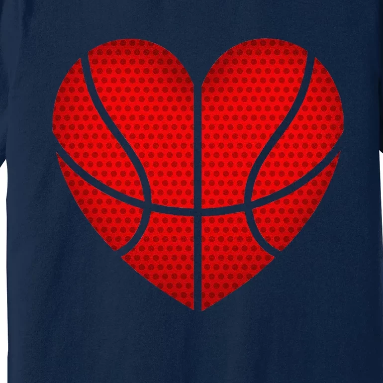 Basketball Heart Valentines Day Fors Sports Premium T-Shirt