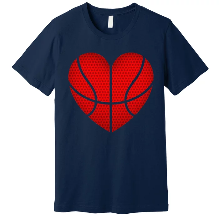 Basketball Heart Valentines Day Fors Sports Premium T-Shirt