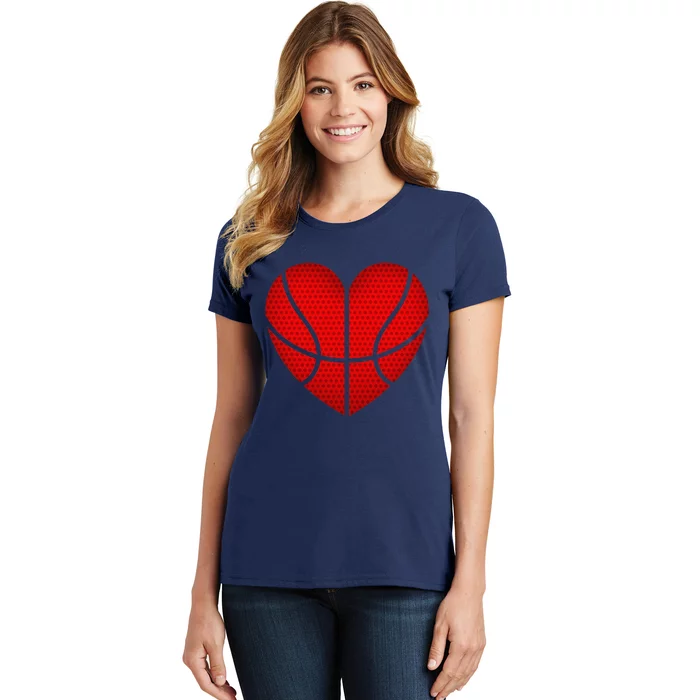 Basketball Heart Valentines Day Fors Sports Women's T-Shirt