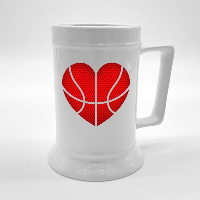 Basketball Heart Valentines Day Fors Sports Front & Back Beer Stein